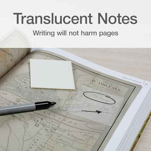 Redi-Tag Translucent Sticky Notes, Transparent Self-Stick Notes, 3" x 3", 4 Pads, 50 Notes Per Pad, 200 Sheets (1006596)