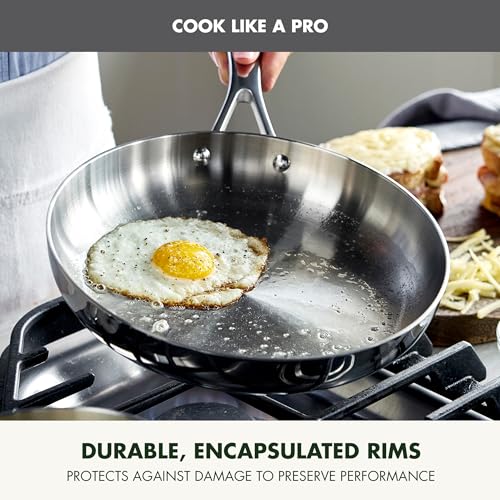GreenPan Valencia Pro Tri-Ply Stainless Steel 10 Piece Cookware Set, Induction Ready Pots & Pans, Mirror Finish, Dishwasher & Oven/Broiler Safe to 600F, Compatible with All Cooktops