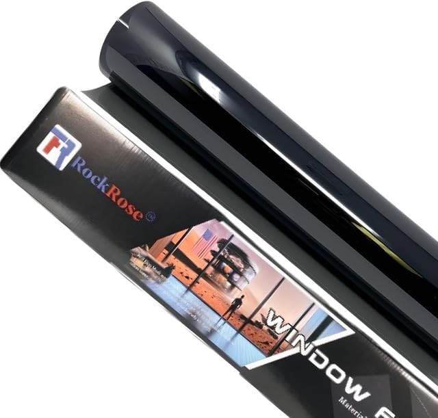 RockRose 5% Premium Carbon Car Window Tint Film 40 in x 100FT 2PLY Charcoal Privacy Film UV, Heat Blocking Tint for Car or Home Adhesive Film Easy Shrink, Plotter Friendly Pro Grade