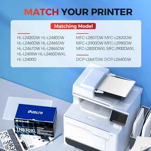TN830XL TN830 Toner Cartridges - Replacement Compatible for Brother TN830 TN-830 TN830XL Compatible with HL-L2460DW DCP-L2640DW HL-L2405W HL-L2400D HL-L2480DW MFC-L2820DW Printer (1 Black)