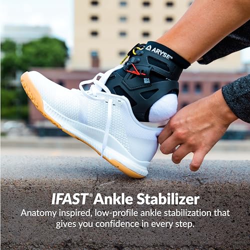 IFAST - Ankle Stabilizer Brace - Superior Ankle Support for Men and Women. Basketball, Baseball, Running, Football, Volleyball & More - (Small, Black, Single)