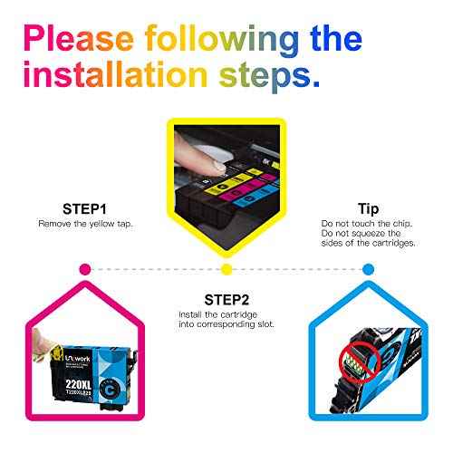 Uniwork Remanufactured 220XL Ink Cartridge Replacement for Epson 220 XL 220XL T220XL use for Workforce WF-2750 WF-2760 WF-2630 WF-2650 WF-2660 XP-320 XP-420 Printer (2 Cyan 2 Magenta 2 Yellow)
