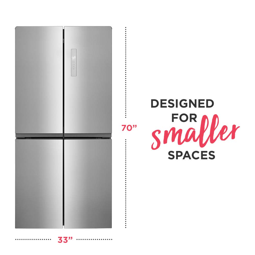 Frigidaire 17.4 Cu. Ft. 4 Door Refrigerator in Brushed Steel with Adjustable Freezer Storage