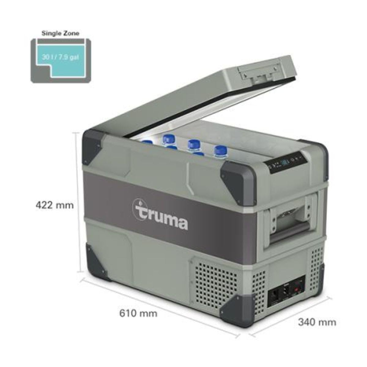 Truma C30 Portable Refrigerator/Freezer (8 Gal/32 QT): Single Zone 12/24V DC & 110V AC Power | Multi-Use for Car, Truck, RV, Events, Travel | Digital Display, App Control | Temp Range: -8°F to 50°F