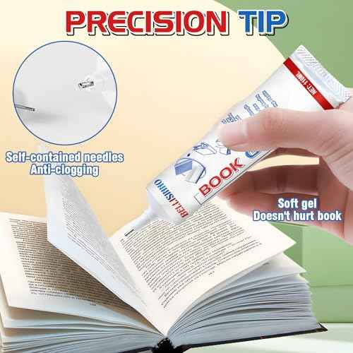 Book Glue, Clear Book Binding Glue, Multipurpose Adhesive for Book Repair and Binding, Envelopes, Paper Crafts, Postcards, DIY, Scrapbook, 110ml