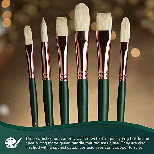 Silver Brush Limited 1003-12 Grand Prix Filbert Paintbrush for Oil Painting, Size 12, Long Handle