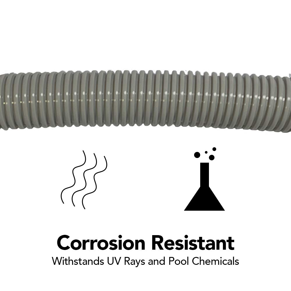 Puri Tech 6 Pack Universal Swimming Pool Cleaner Suction Hose 48 Long Grey Color for Hayward Navigator, Pool Vac Ultra, AquaBug, Polaris ATV and More