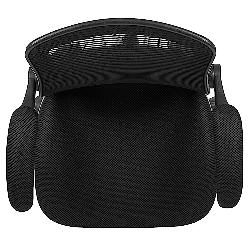 Flash Furniture Kale Mid-Back Swivel Office Chair with Adjustable Foot Ring, Lumbar Support, and Seat Height, Ergonomic Mesh Executive Chair, Black