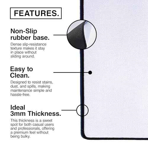 MPCO. Large Gaming Mouse Pad- 36" x 17" Duraglyde Ancient Times Grey & White Mouse Pad Mat - Full Desk Mouse Pad for Smooth Control - Non-Slip, Washable, Smooth Finish Large Mousepad for Desk