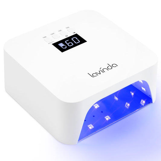Lavinda UV Light for Gel Nails, Professional UV LED Nail Lamp 2X Faster Curing Nail Dryer Nail Light Compatible with All Gel Types for Home Salon (NovaGlow White)