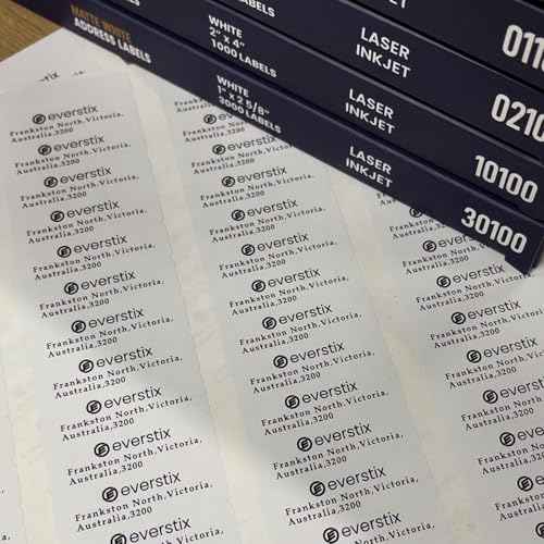 1/2" x 1-3/4", 25 Sheets, 2000 Return Address Labels for Laser & Inkjet Printers, Letter Size