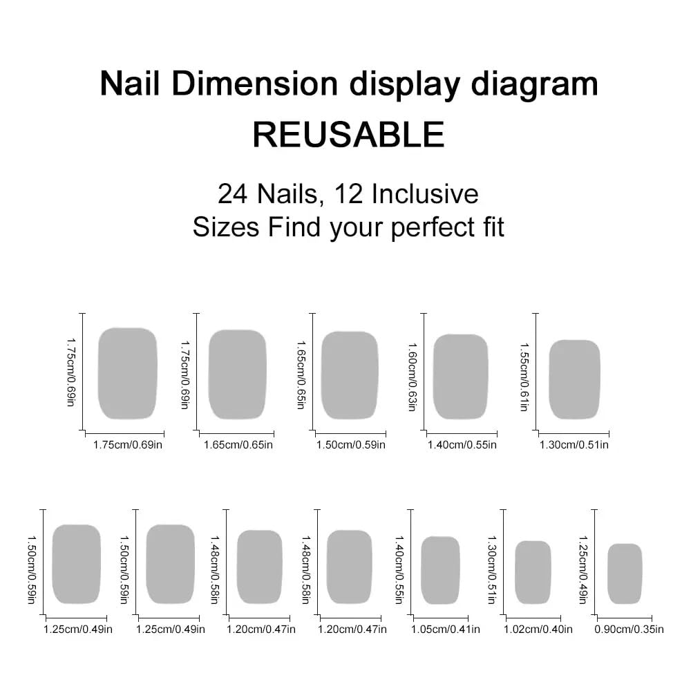 CTTHNBD Press on Nails Square - Short Fake Nails with Rainbow Stripes Design - Colorful False Nails Press ons - for Women 24 Pcs