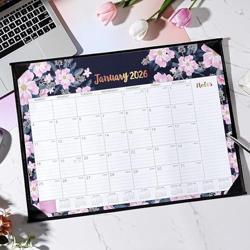2026 Desk Calendar - January 2026 - December 2026, Large Calendar 2026, Cover 12 Months Calendar, 22" x 17", Rolled Desk Calendar with Box