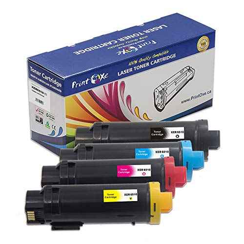 PRINTOXEÂ¢Ã§ 6510 Compatible Set of 4 Toner Cartridges for Xerox Phaser 6510 6510n 6510dn 6510dni and WrokCentre 6515 6515n 6515dn 6515dni High Yield with Up to Date Chips