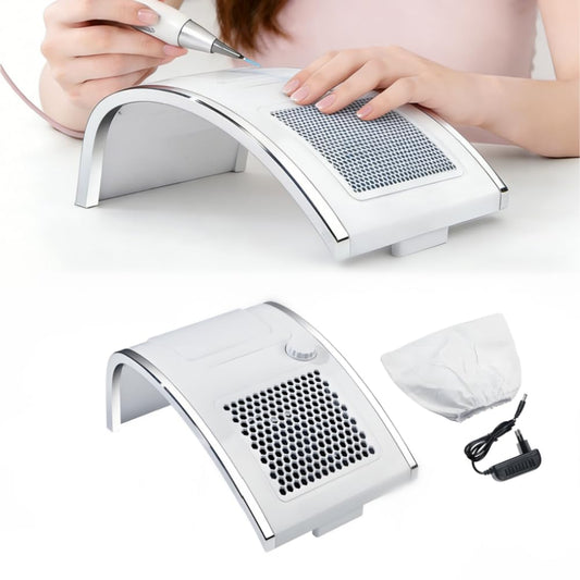 Nail Dust Collector, Professional Vacuum Fan for Nail Tech, Powerful Suction Nail Vacuum Fan 80W with Reusable Filter, Protable Nails Vacuum Fan Dust Collector for Beginners, Home & Salon