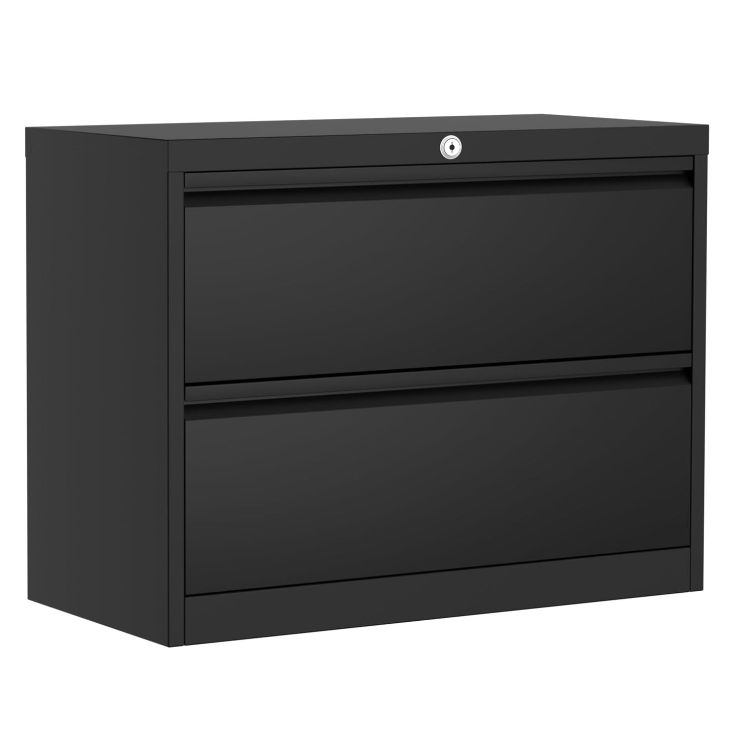 GarveeHome 2-Drawer File Cabinet with Lock, Metal Lateral Filing Cabinets for Letter/Legal Size Documents, Heavy Duty File Storage for Home Office, Black
