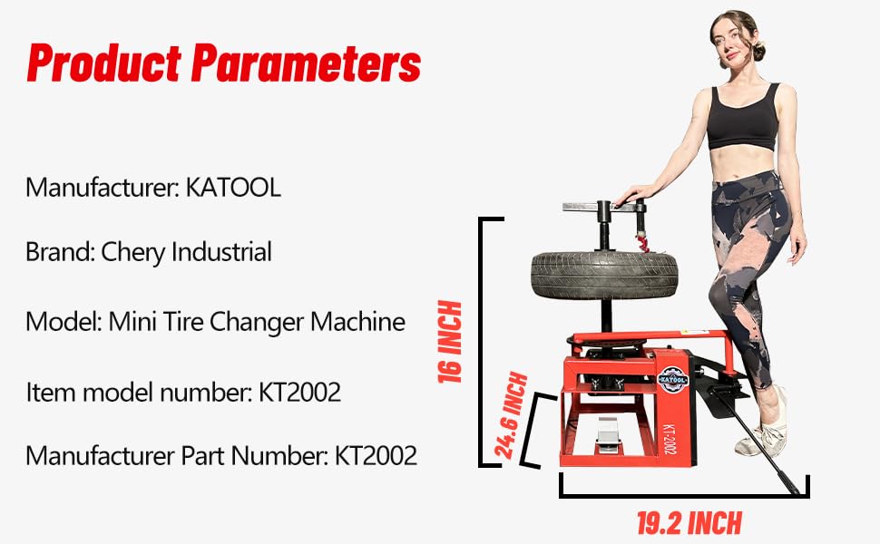 AUTOKATO Mini Tire Changer Machine 39 Inch Air Bead Breaker - Compact & Powerful for Road Rescue & Mobile Car Repair