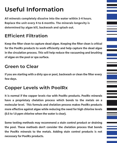PoolRx+ Mineral Algaecide Unit + Booster Combo, Treats 7.5K-40K gallons for up to 6 Months, New Formula with Silver.
