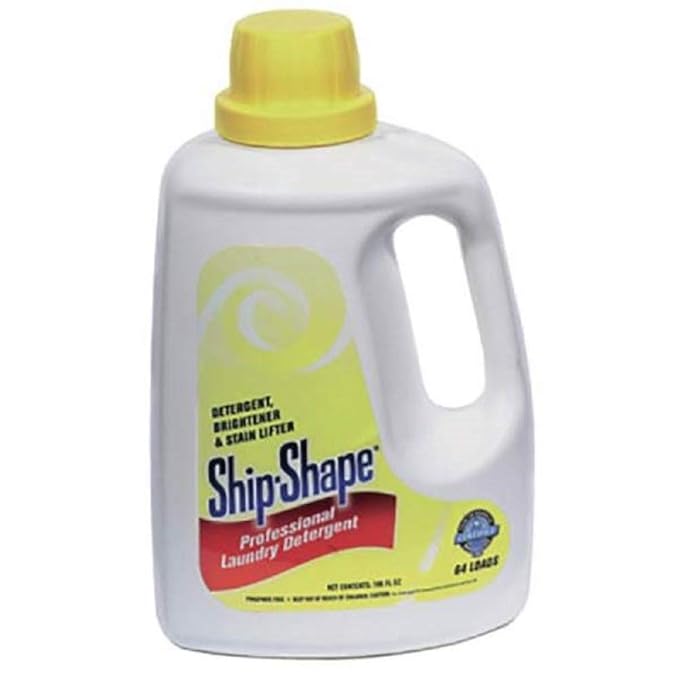 Ship-Shape Professional Liquid Laundry Detergent (100 Fl Oz) â Salon-Strength Washing Detergent for Towels, Capes & Linens â Removes Oils, Dyes & Odors â HE Compatible â Light Lemon Scent