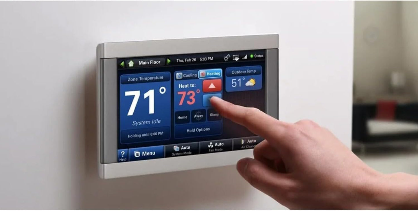 Trane XL1050 ComfortLink Wi-Fi Smart Thermostat – Model TZON1050AC52ZC Built-in Humidity Sensor with Zoning Control & 7" high Definition Color Touchscreen Compatible with Variable Speed Systems