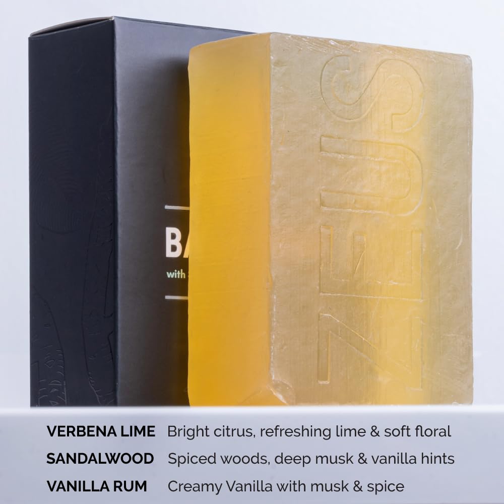 ZEUS Natural Body & Face Bar Soap, Hydrating & Balancing Cleanser for Men’s Skin Care, Daily Face & Body Wash, Gentle on Sensitive Skin (TWO PACK) Vanilla Rum