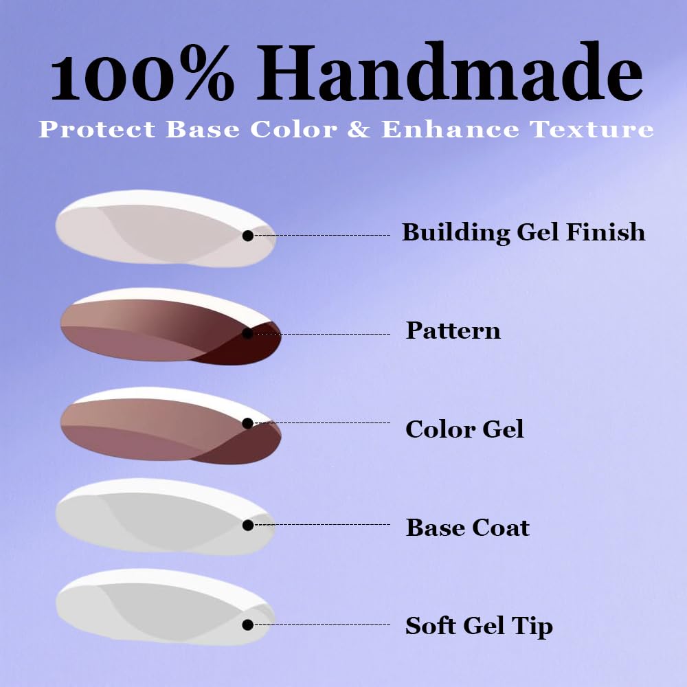 100% Handmade Press on Nails Medium Almond Handmade Nails with Rhinestone Pink Flower Charm Design Beige False Nails White French Tip Nail Press ons Spring Summer Fake Nails for Women Size L 10Pcs