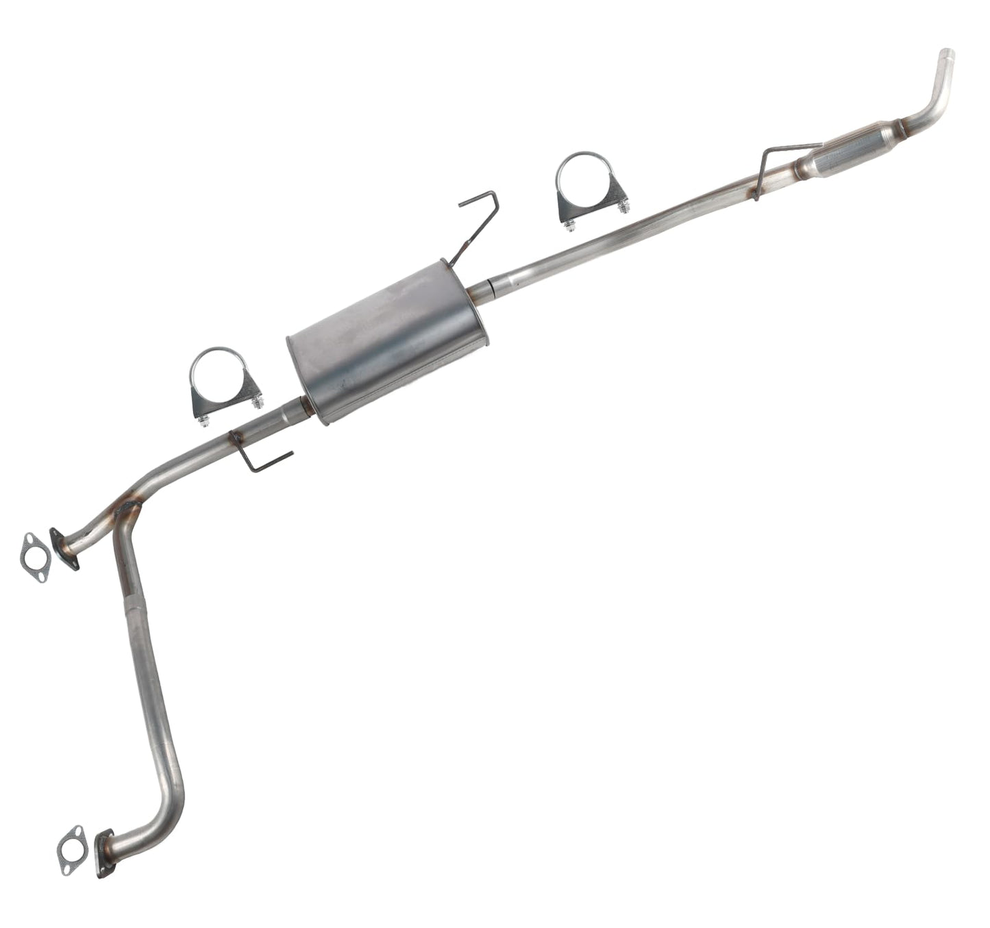 SleYuYir Exhaust Resonator Muffler Tail Pipe Exhaust Kit Compatible with Nissan Frontier 4.0L 2005-2019 Stainless Steel | Northeastern Exhaust | Free Gaskets and Clamps Included | Direct-Fit