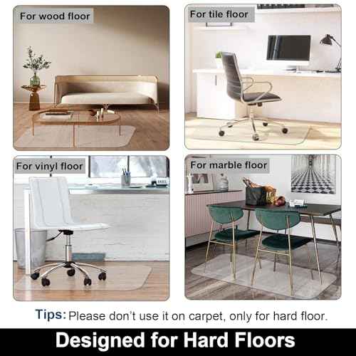 AiBOB Chair Mat for Hardwood Floor, 36 X 48 inches Desk Chair Mat for Wood and Tile Floors, Protection Mats for Office and Home, Easy Glide for Chairs