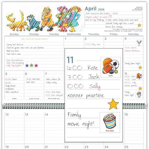More Time Moms Family Organizer & Calendar, 2026 (15x22 Inches) - September 2025 to December 2026 - Larger & More Space for in-Depth Planning - Includes Over 500 Stickers, 16 Months, & Much More