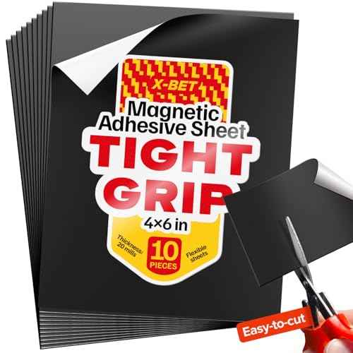 Strong Magnetic Sheets with Adhesive Backing ? (4x6/10x15cm, 10 Pack) Flexible Magnets, Perfect for Custom Photo Magnets, Refrigerator Magnet, DIY Projects, Crafts, Scrapbooking and School Supplies