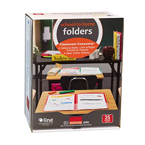 C-Line Classroom Connector School-to-Home Folders, Red, 25 per Box (32004)