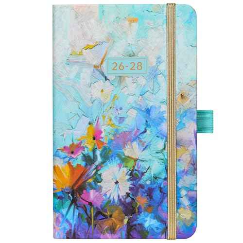 2026-2028 Pocket Planner/Calendar - 3 Year Monthly Planner 2026-2028, Jan 2026 - Dec 2028, 6.3" x 3.8", 60 Notes Pages, Inner Pocket, Pen Loop, Elastic Closure, Perfect Organizer for Purse