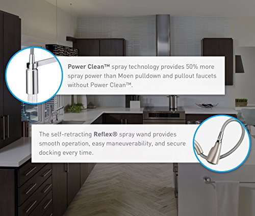 Moen 5995BL Arbor One Handle High Arc Pulldown Bar Faucet with Reflex, Matte Black