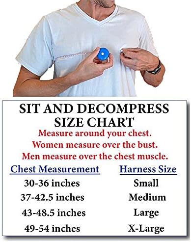 Sit and Decompress Back Stretcher 3 Minutes A Day Low Back Traction Therapy Spinal Decompression Inversion Table Alternative Safe for All Back Conditions (Medium Harness with Bar)