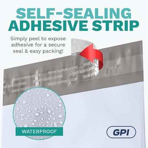 9" x 12" Poly Mailer Envelopes - 500 Count, Self Seal White Plastic Mailing Bags with Adhesive Strip, 2.5 Mil Thick, Waterprrof & Tear/Puncture Proof Unpadded Shipping Mailers - GPI