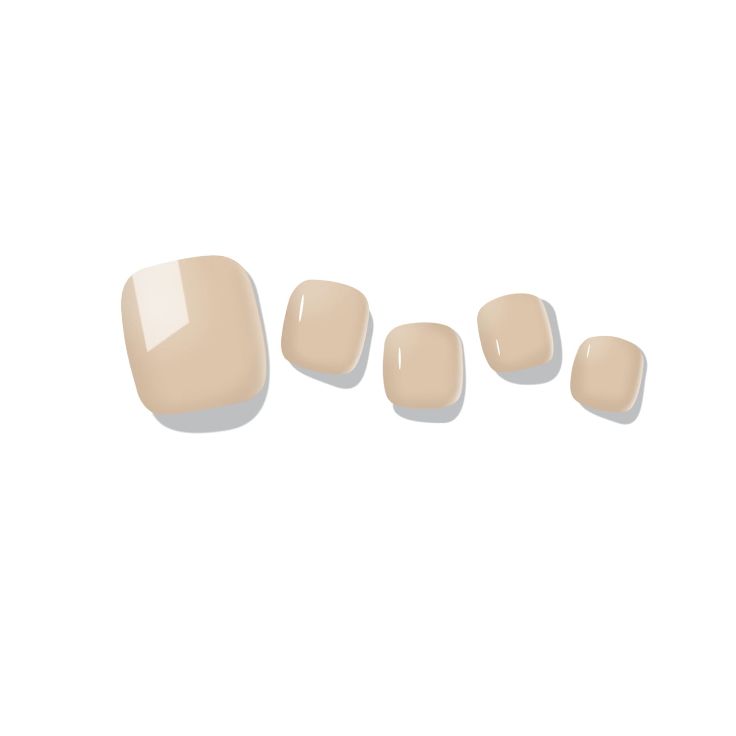 Semi Cured Gel Nail Strips - 32 pcs Gel Pedicure Stickers, Easy to Apply & Remove Toenail Stickers, Salon Quality at Home & Long Lasting - UV Nail Lamp Required - Light Brown P
