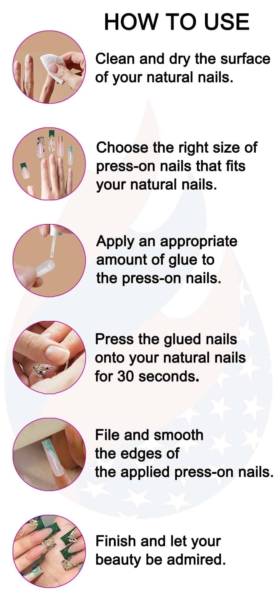 Gleamrain Almond Medium Handmade Press on Nails for Women, Handcrafted Floral Dark Blue Design Nude Natural Reusable Full Cover Fake Nail for Daily Wear Party Prom D315