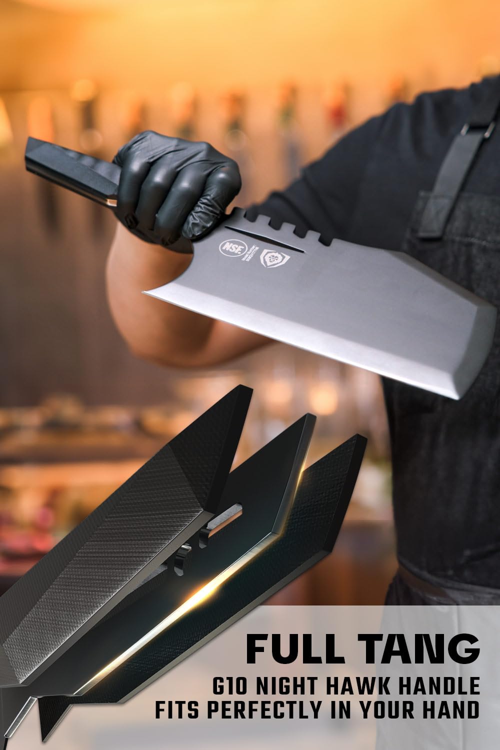 Dalstrong Massive Meat Cleaver Knife-9"-Obliterator-Shadow Black Series-Titanium Nitride Coated-High Carbon Steel-Heavy Duty Gift-Razor Sharp-w/Sheath-NSF Certified