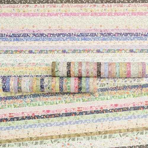YUBBAEX Flowers Washi Tape Pack 50 Rolls Floral Printed Masking Tape Plants Decorative for Arts, DIY Crafts, Journal Supplies, Planners, Scrapbook, Card/Gift Wrapping