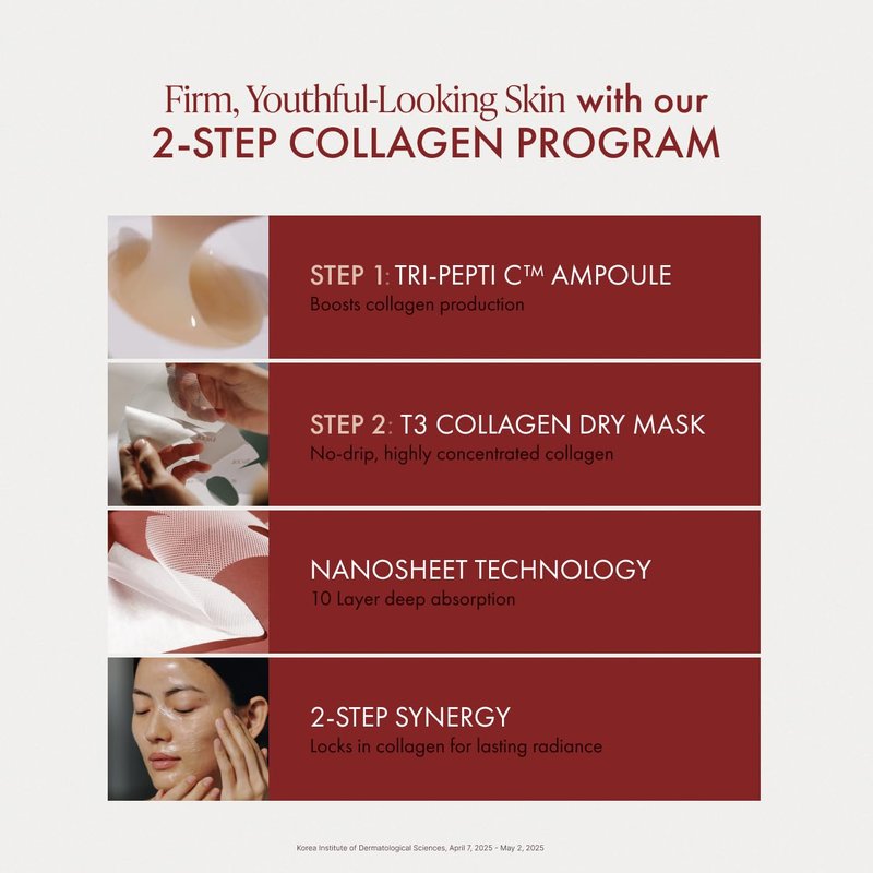 EPODE Reboot & Glow Collagen Duo Hydrating Face Mask | Korean Ampoule & Collagen Mask Set | Korean Masks for Glass Skin | 5mL (0.16 fl. oz.) Ampoule, 1.5g (0.05 oz.) Mask Sheet