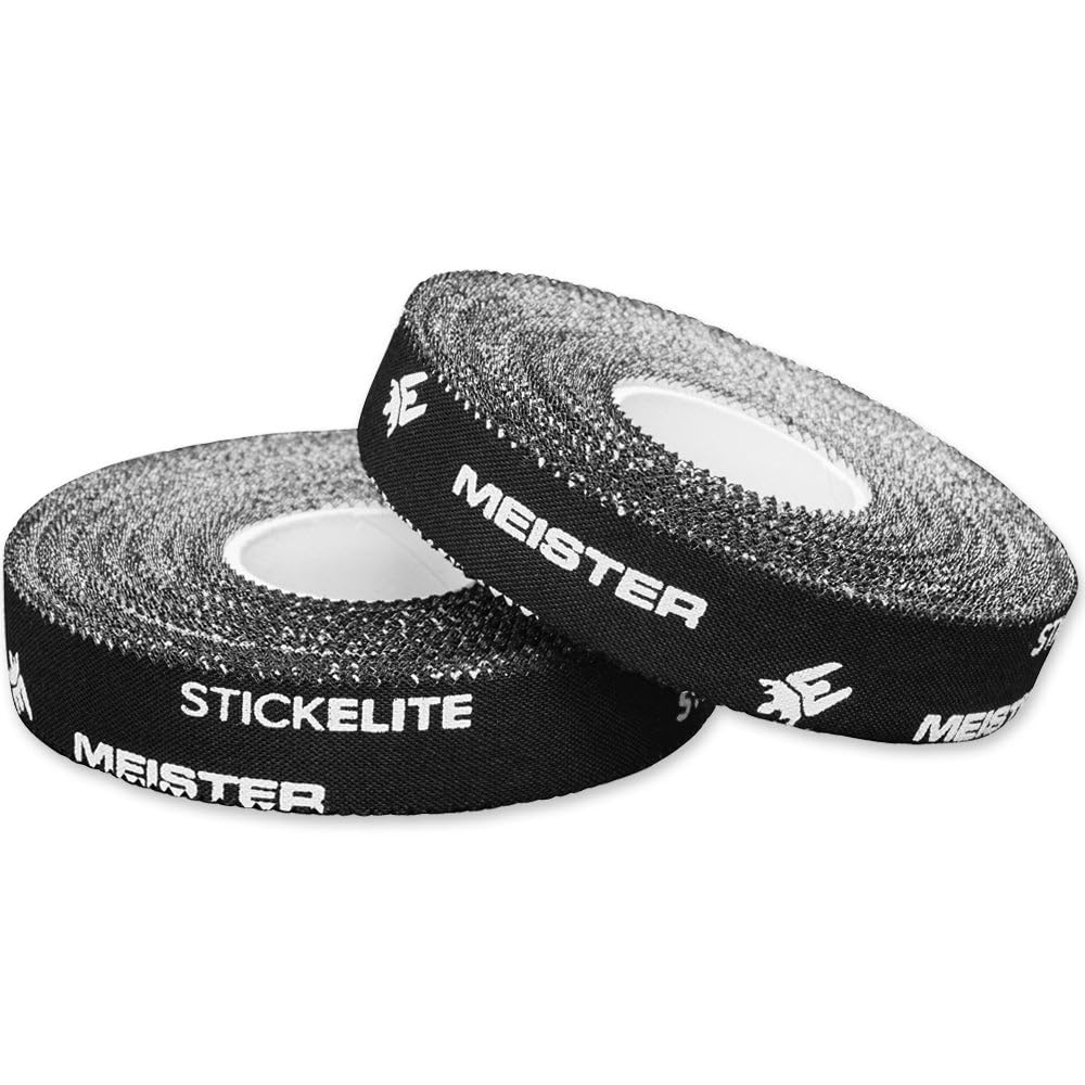 Meister StickElite Professional Porous Athletic Tape for Fingers & Toes - 15yd x 1/2" - Black - 2 Rolls"