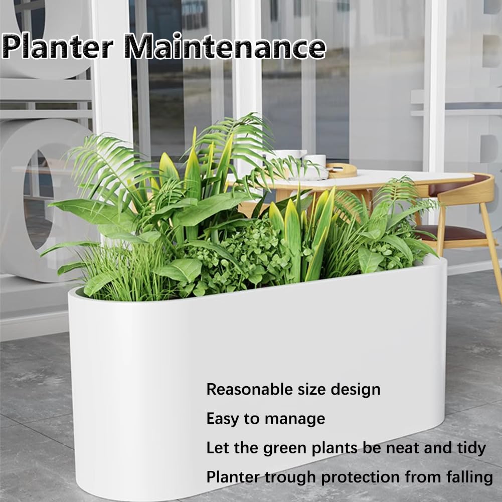Sions Freestanding Planter Garden Beds, Outdoor Galvanized Planter Raised Garden Boxes, Raised Vegetable Gardens and Balcony Plant Tray Planting Beds,White 60cm*30cm*70cm
