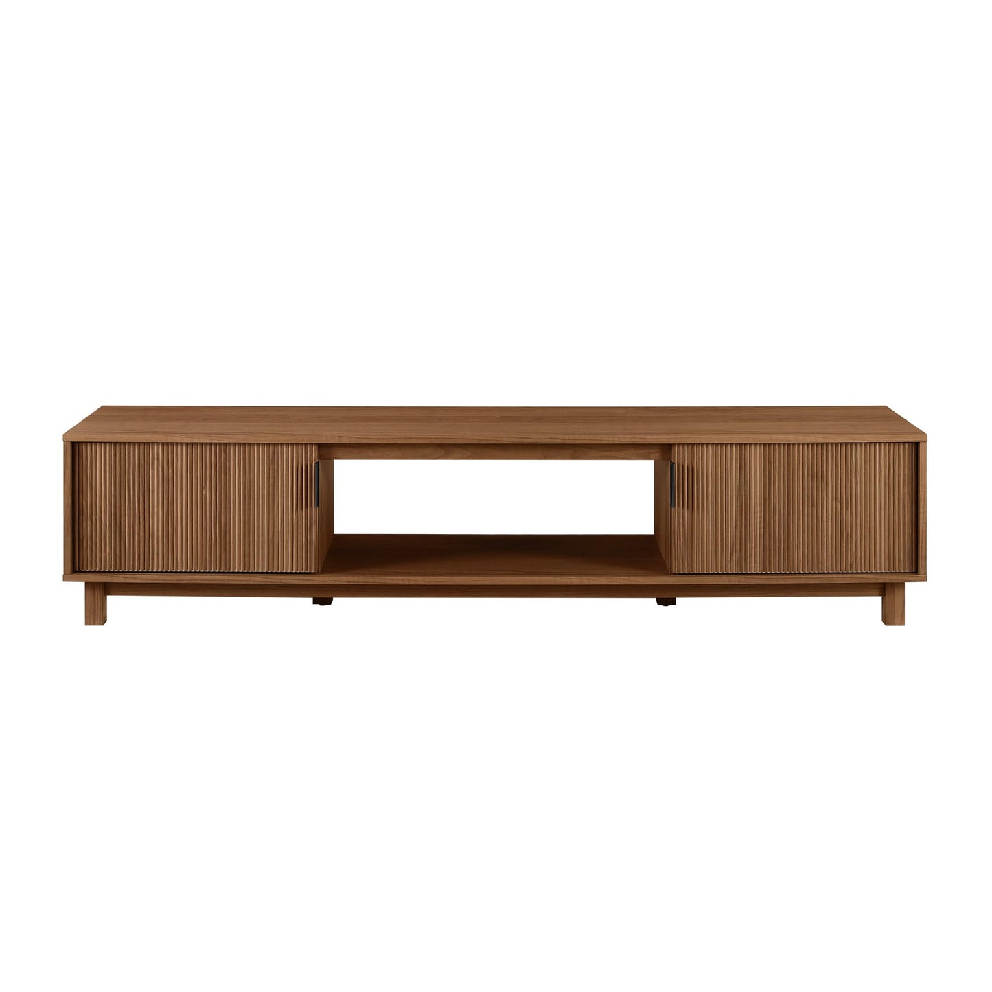 Walker Edison Arundo Fluted TV Stand for TVs up to 80 Inches, 70" TV Stand, Mocha
