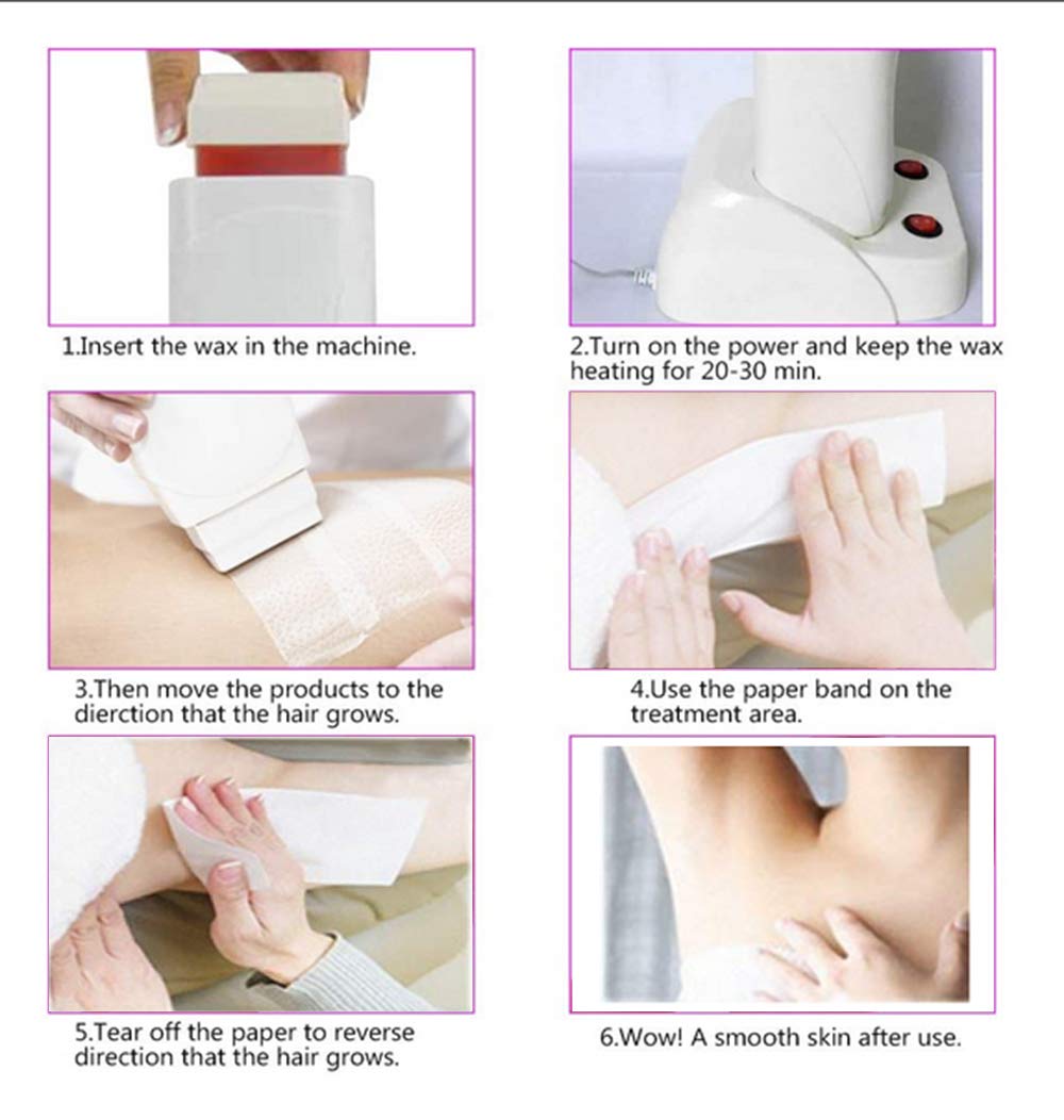 Nynelly Portable Double Depilatory Roll on Wax Warmer with Heater Base for Women Men Hair leg, Armpit, Bikini