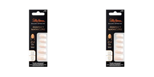 Sally Hansen Salon Effects® Perfect Manicure, Moon-Ami, Press On Nails, Oval Shaped, Non-Damaging Adhesive Tabs, File, and Alcohol Pad Included (Pack of 2)