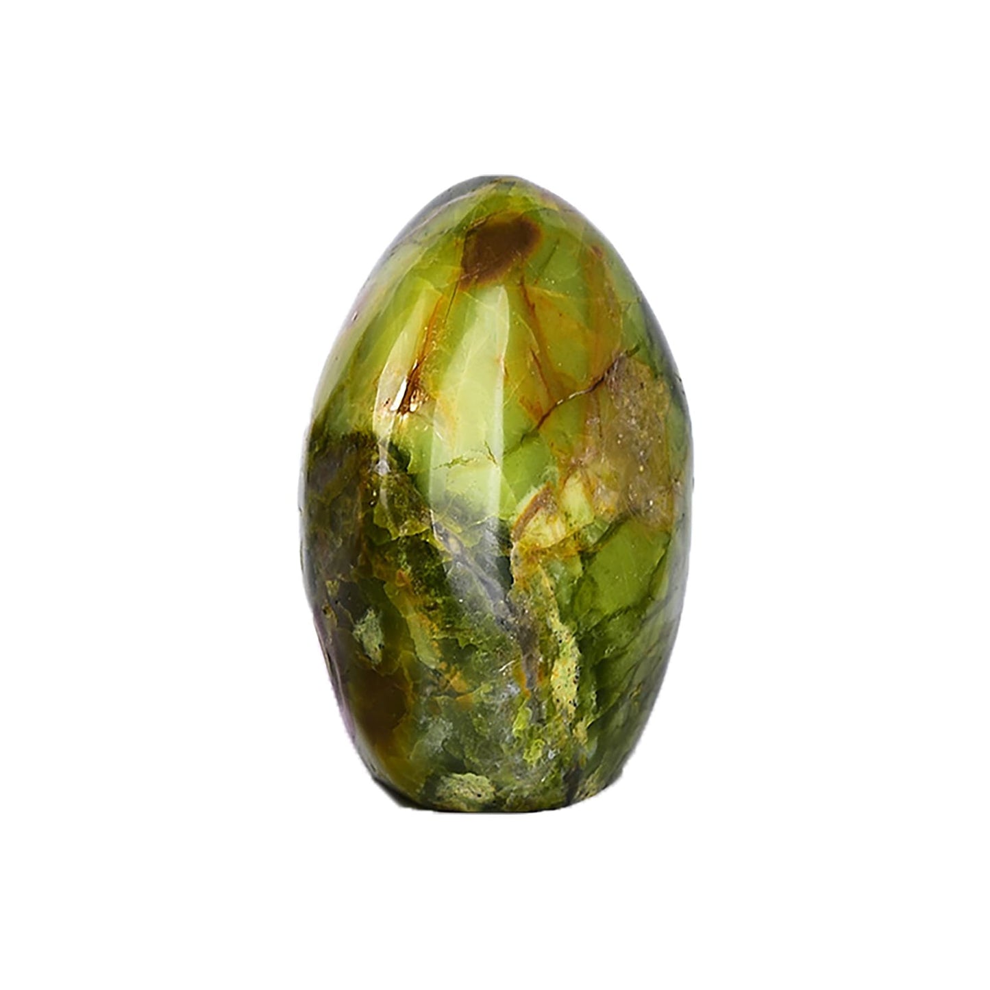 AMOYSTONE Natural Green Opal Polished Worry Stone for Anxiety Relief - Handheld Healing Crystal Reiki Gemstone, Pocket Size Decorative Stone (Mini 0.3~0.5 LBS)