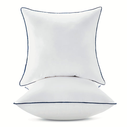 20x20 Inch Pillow Inserts Set of 2-100% Cotton Cover, Square Decorative Throw Pillows for Couch, Sofa, Chair, or Bed (2 Pack, 20x20 Inch)
