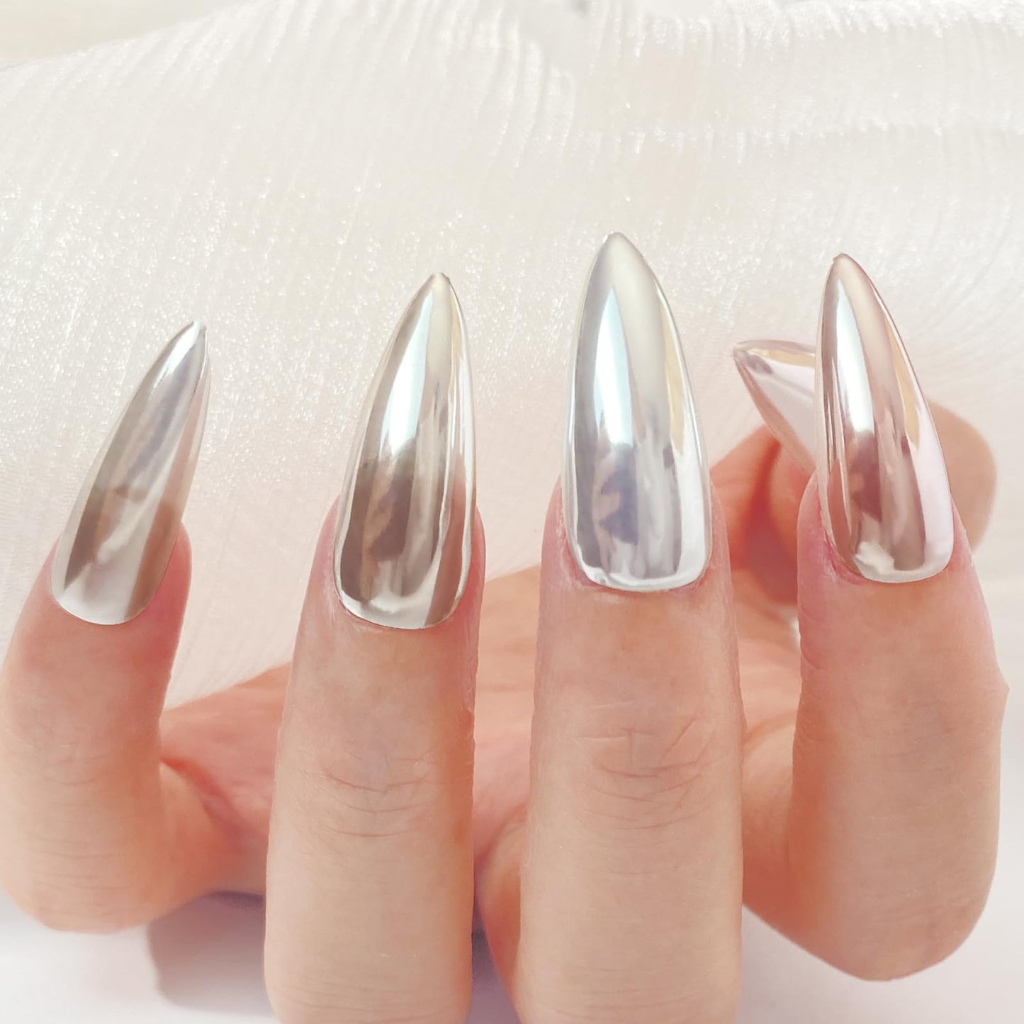 FNNZ Unicorn Chrome Nail Powder, Aurora Unichrome Mermaid Aurora Metallic Nail Powder Pigment Pearlescent Nail Art Glitter Decoration for Home DIY Nail Salon Manicure - Glass Candy