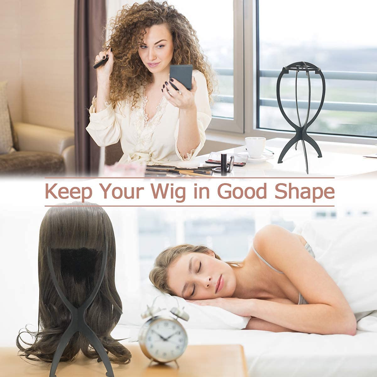 Dreamlover Wig Stand, Wig Head Stand for Wigs, Purple, 3 Packs