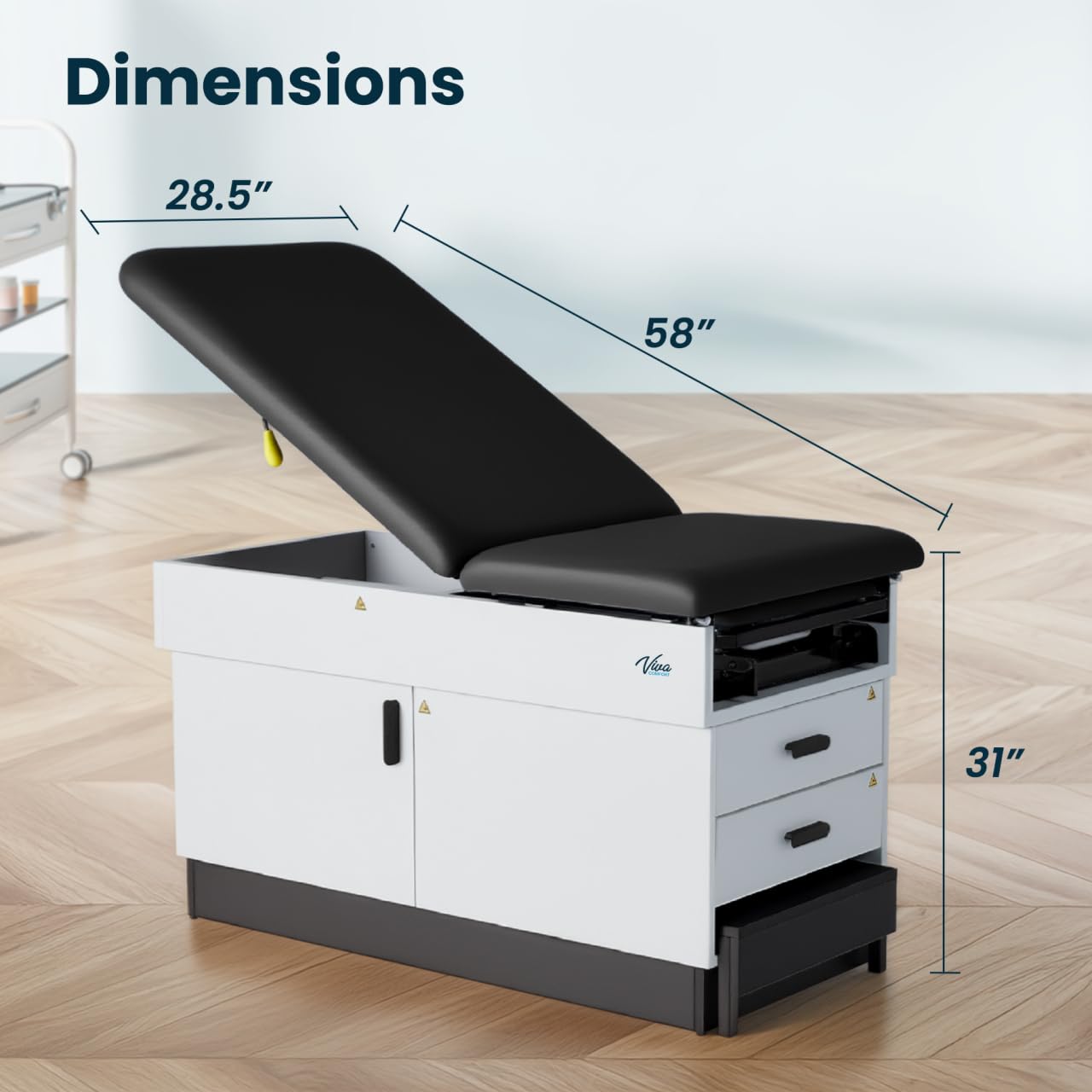Vivacomfort Slim Line Medical Exam Table, Black